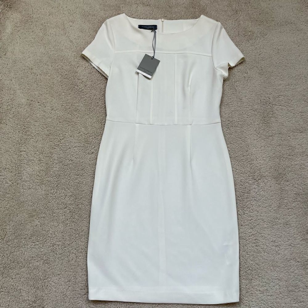 Sandro Ferrone Roma White Dress, Size 44 Italy